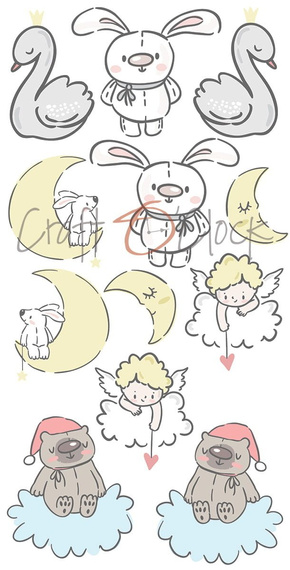 Zestaw dodatków do wycięcia - Craft o'clock - Sweet Prince & Princess - Premium