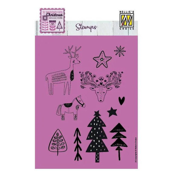 Stempel - Nellie`s - NSCS018 choinki renifer