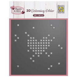 Folder do embossingu - Nellie's Choice - EF3D109 serce pixel