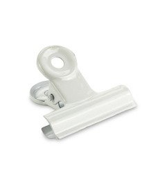 Klips metalowy biały 38mm - 1szt
