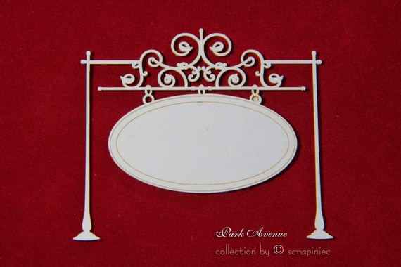 Tekturka Szyld duży owal stand - Park Avenue - Scrapiniec 2866