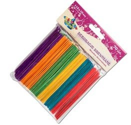 Drewniane patyczki kolorowe - 70szt