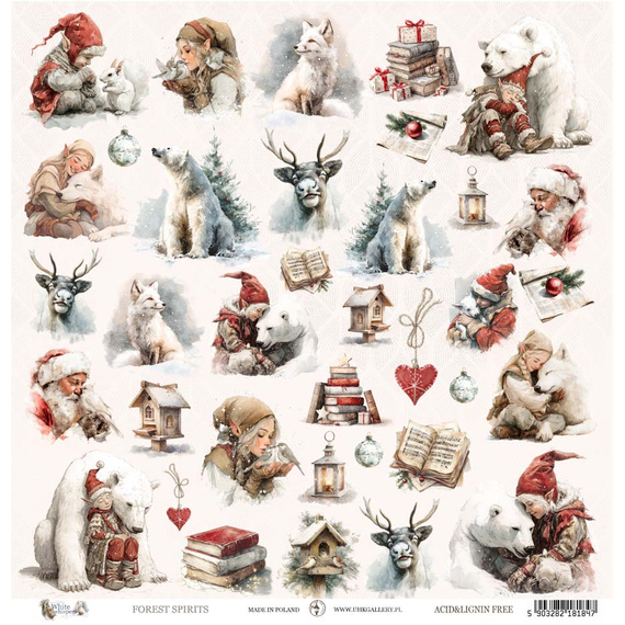 Papier do scrapbookingu 30x30 - UHK Gallery - White Whispers - Forest Spirits