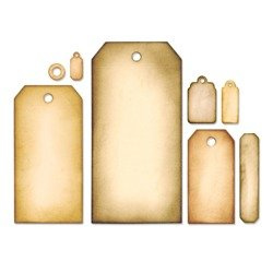 Wykrojnik Sizzix Framelits - Tag Collection by Tim Holtz - tagi 8 szt.