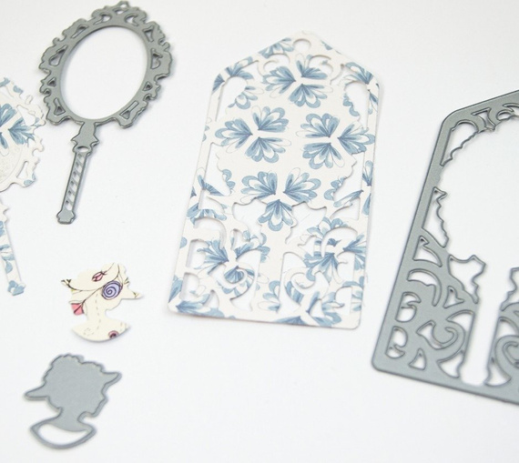 Wykrojnik - Tonic - Indulgence Chic - Hand Mirror kamea, lusterko, ramka