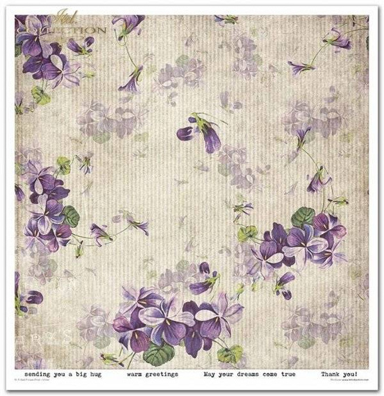 Zestaw papierów do scrapbookingu 30x30 - Itd Collection - Flower Post Violet