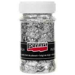 Folia płatki srebrne metal flakes słoik 100ml - Pentart M8