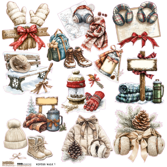 Naklejki papierowe - ScrapLove - Winter Walk 1 - Zimowy spacer 1