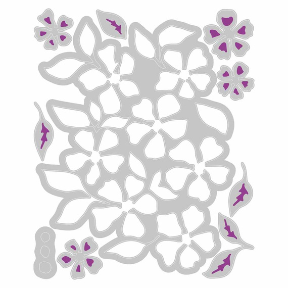 Wykrojnik Sizzix Thinlits - Painterly Blooms & Background kwiaty