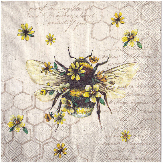 Serwetka 33x33cm - Bee Queen pszczoła