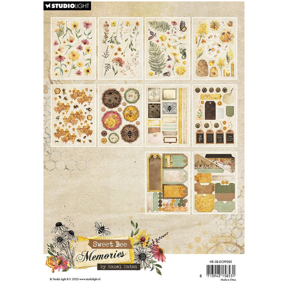 Zestaw papierów do scrapbokingu z elementami A5 - StudioLight - Sweet Bee Memories