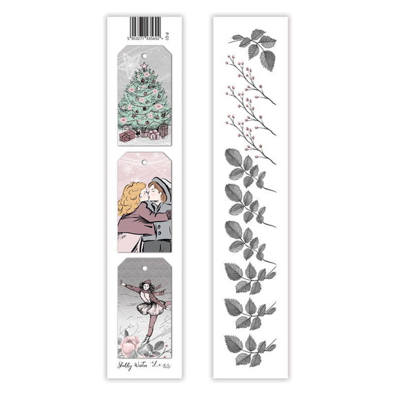 Papier do scrapbookingu 5x30 pasek - Lexi Design - Shabby Winter 01