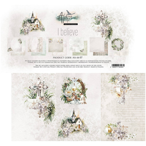 Zestaw papierów do scrapbookingu 30x30 - Alchemy of Art - I believe