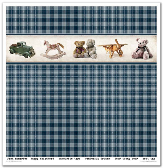 Zestaw papierów do scrapbookingu 30x30 - Childhood memories blue