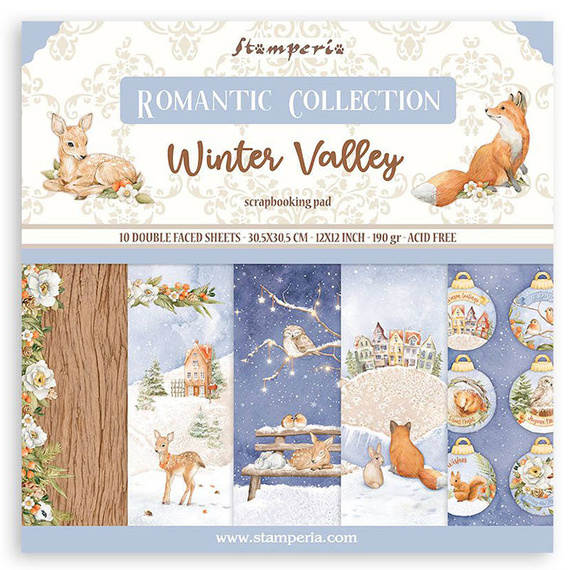 Zestaw papierów do scrapbookingu 30x30 - Stamperia - Winter Valley