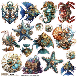Naklejki papierowe - ScrapLove - Sea World - Steampunk Morskie 1