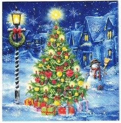 Serwetka 33x33cm - Xmas Eve in Village