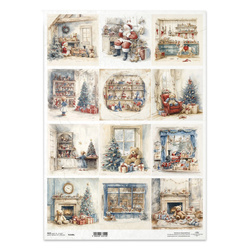 Papier ryżowy do decoupage A3 - pluszaki, misie, lalki, choinki, prezenty, sklepik z zabawkami - R1508L - Itd Collection