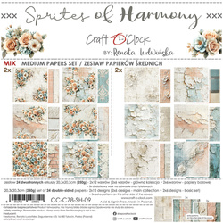 Zestaw papierów do scrapbookingu 20x20 - Craft o'clock - Sprites of Harmony mix