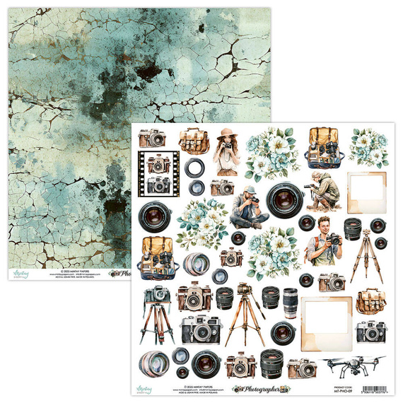 Papier z emementami do scrapbookingu 30x30 - Mintay - Photographer