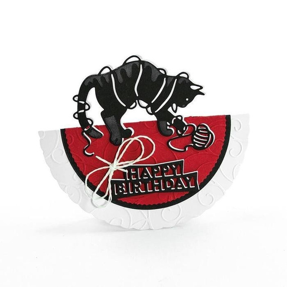 Wykrojnik - Tonic Studios - Tangled Mishief kot z kłębkiem