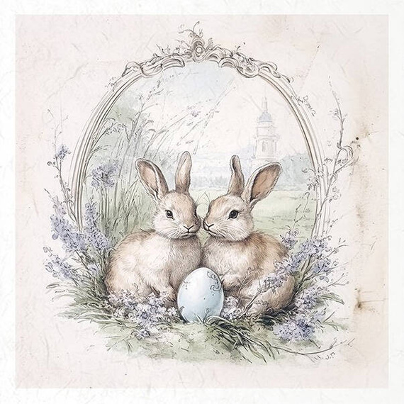 Zestaw papierów ryżowych - zajączki wielkanocne - RSM175 - Itd Collection