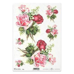 Papier ryżowy do decoupage A4 ITD-R0330 róże