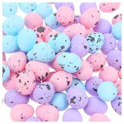 Jajka styropianowe 1,8 x 2,5 cm nakrapiane 50szt miks kolorów