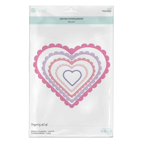 Wykrojnik - DPCraft - Serca z falbanką