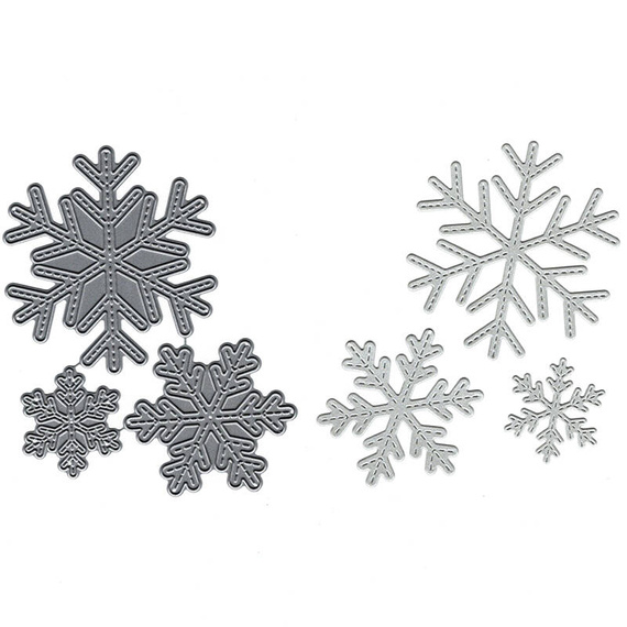 Wykrojnik - Poppystamps - Stitched Alpine Snowflakes - śnieżynki