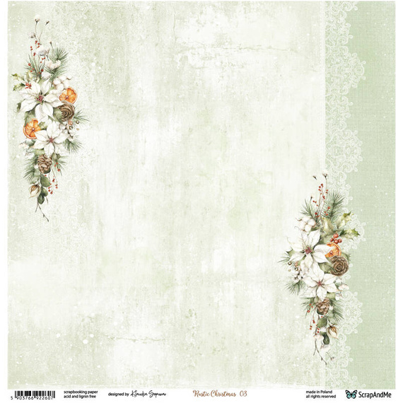 Papier do scrapbookingu 30x30 - ScrapAndMe - Rustic Christmas 03/04