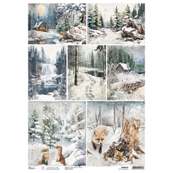 Papier ryżowy do decoupage A3 - Ciao Bella - Forest Tales Winter Landscape
