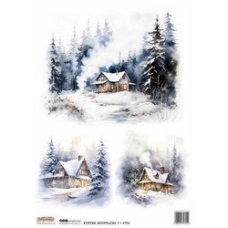 Papier ryżowy A4 - Scraplove - Winter Mountains 7 - Zimowe góry