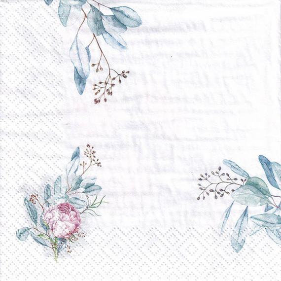 Serwetka 33x33cm - Emilia kwiaty peonie