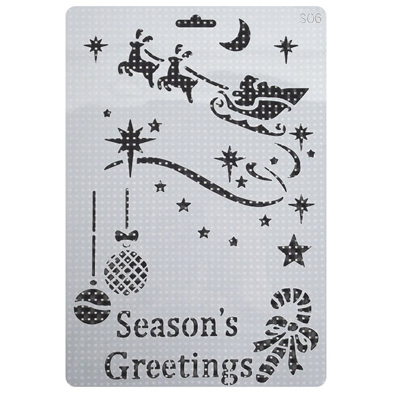 Maska / szablon plastikowy Season's Greetings 18x25,5cm