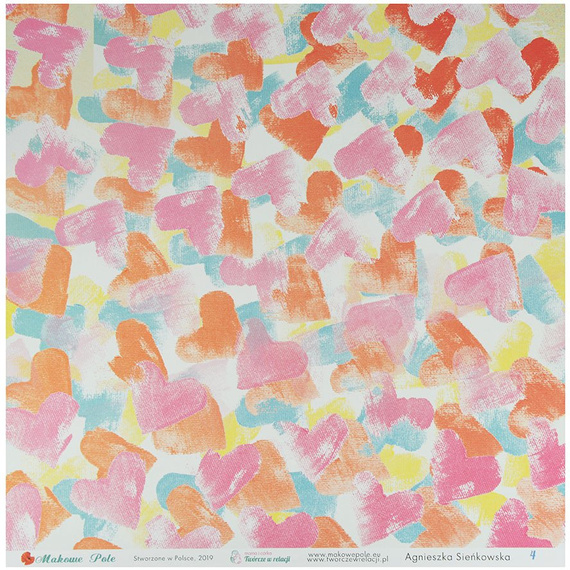 Papier do scrapbookingu 30,5x30,5 - Twórcze w relacji 3-4 - Makowe Pole