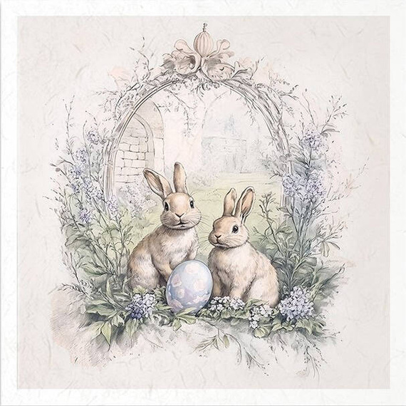 Zestaw papierów ryżowych - zajączki wielkanocne - RSM175 - Itd Collection