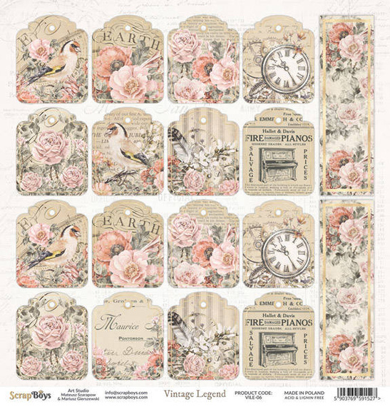 Papier do scrapbookingu 30x30 - Scrapboys - Vintage Legend 06