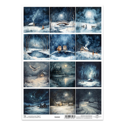 Zestaw tagów do scrapbookingu 0363 noc zima zwierzęta