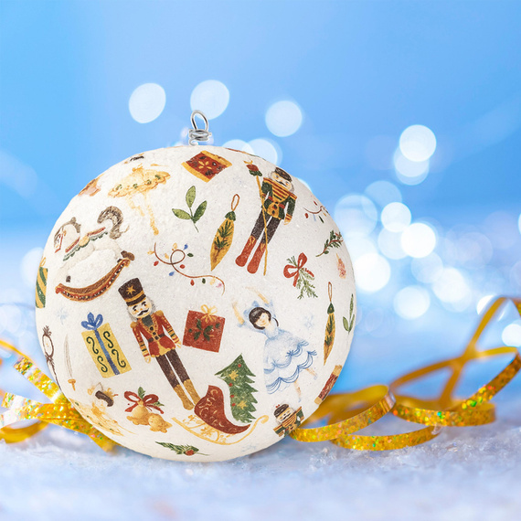 Zestaw startowy do decoupage świąteczny - styropianowe bombki z serwetką