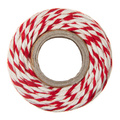 Sznurek bawełniany biało- czerwony 2mm 50m