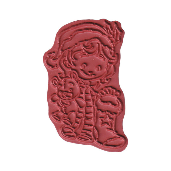 Stempel - C.C. Designs - Cinnamon with Stocking dziewczynka z misiem i skarpetą