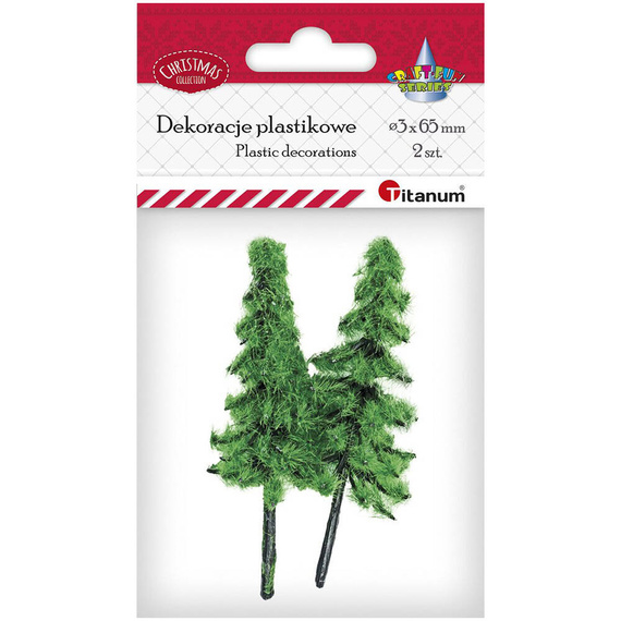 Choinki dekoracyjne zielone 6,5 cm - 2 sztuki 