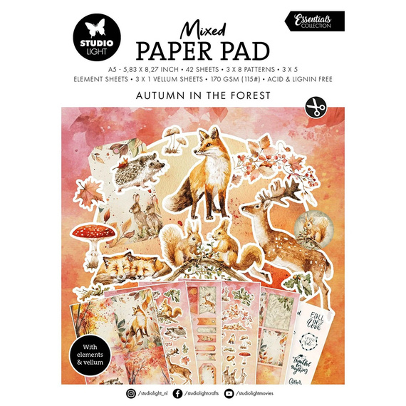 Zestaw papierów do scrapbookingu z elementami A5 - StudioLight - Autumn In The Forest