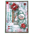 Wykrojnik do papieru - StudioLight - Poinsettias & ice swirl frame poinsecja i ramka