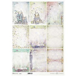 Papier ryżowy do decoupage A3 ITD-876L aniołki, dzieci, pastelowe tła
