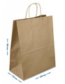 Torebka papierowa eko kraft brązowa - duża - 320x170x390mm uchwyt skręcany