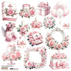 Naklejki papierowe - ScrapLove - Pink Comunion 3 Komunia