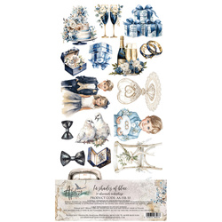 Zestaw papierów do scrapbookingu 15x30 - Alchemy of Art - In shades of blue