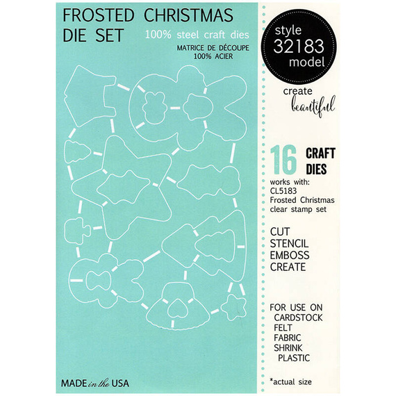 Wykrojnik + stempel - Memory Box - Frosted Christmas - lukrowane Boże Narodzenie